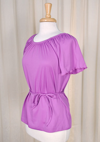 1960s Vintage Purple Scallop Top Cats Like Us
