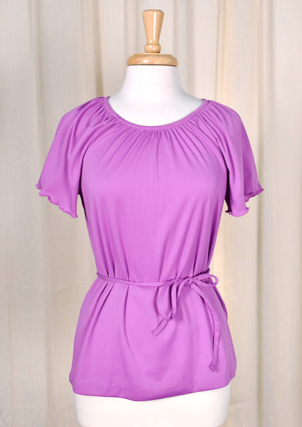 1960s Vintage Purple Scallop Top Cats Like Us