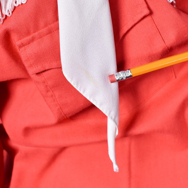 1960s Vintage Red Fringe Shirt with Tie Cats Like Us