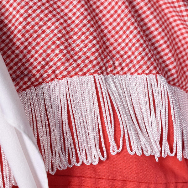 1960s Vintage Red Fringe Shirt with Tie Cats Like Us