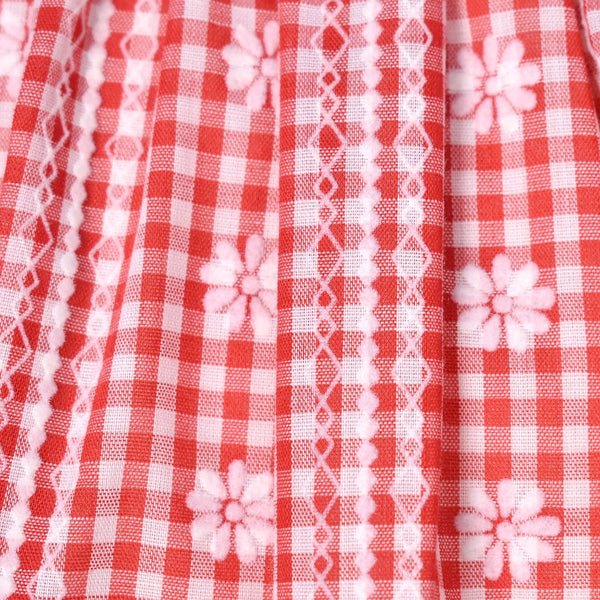 1960s Vintage Red Gingham Peasant Top Cats Like Us