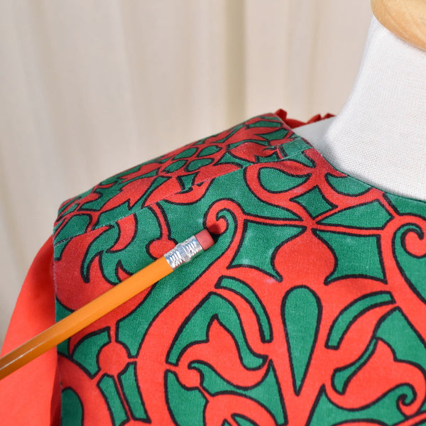1960s Vintage Red & Green Skirt & Vest Cats Like Us