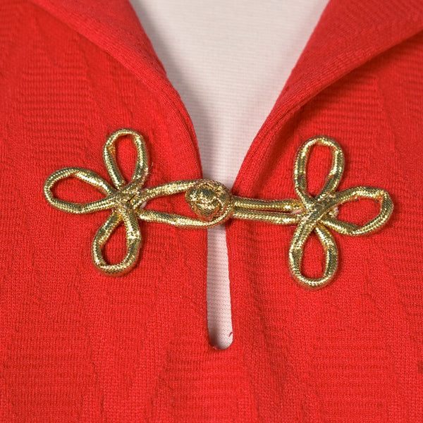 1960s Vintage Red Shift Shirt Dress Cats Like Us