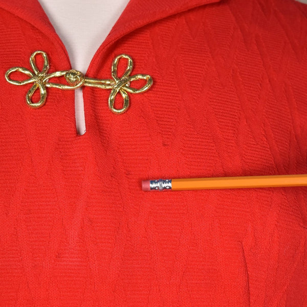 1960s Vintage Red Shift Shirt Dress Cats Like Us
