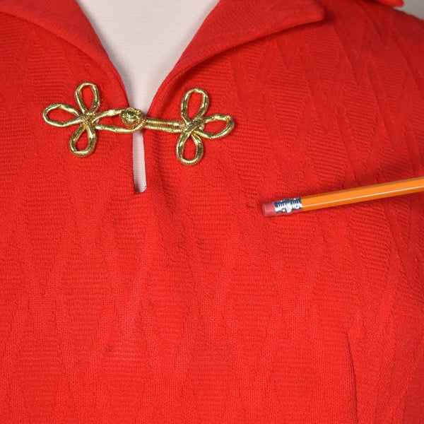 1960s Vintage Red Shift Shirt Dress Cats Like Us