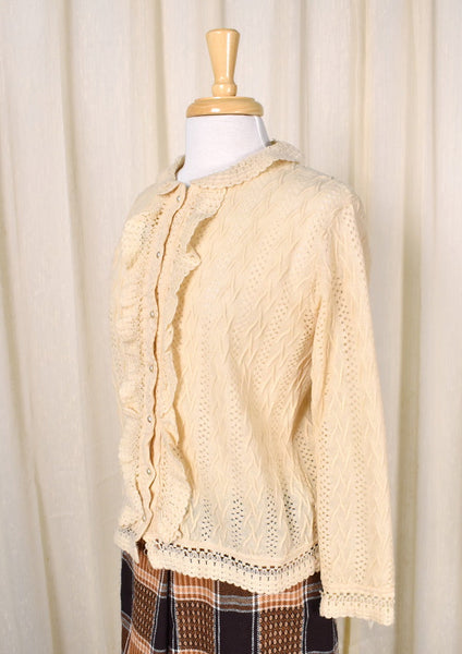 1960s Vintage Romantic Lace Cardigan Cats Like Us