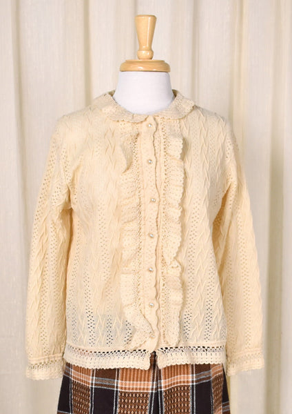 1960s Vintage Romantic Lace Cardigan Cats Like Us