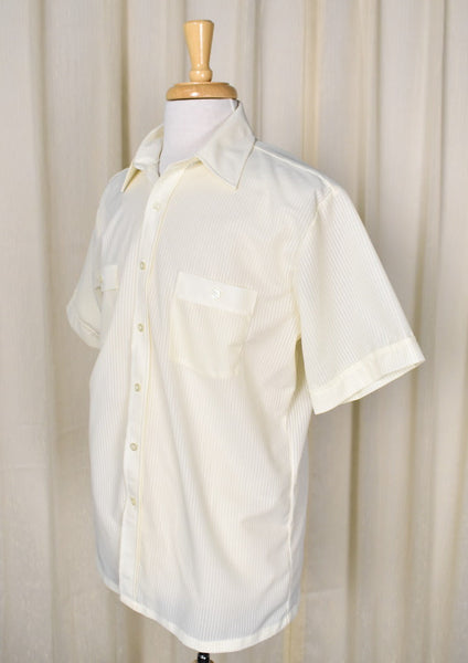 1960s Vintage Sheer Yellow Stripe Shirt Cats Like Us