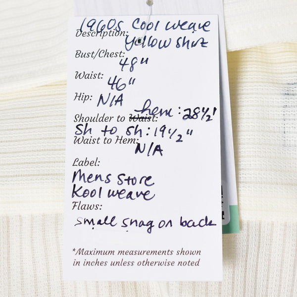 1960s Vintage Sheer Yellow Stripe Shirt Cats Like Us