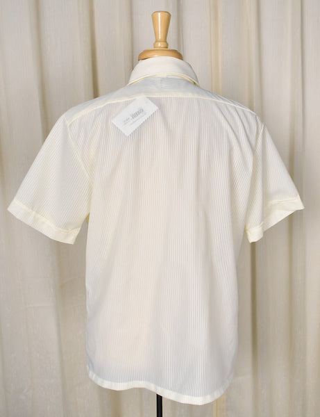 1960s Vintage Sheer Yellow Stripe Shirt Cats Like Us