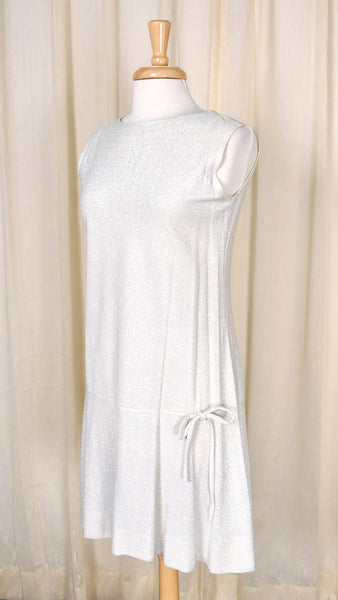 1960s Vintage Silver Drop Waist Dress Cats Like Us