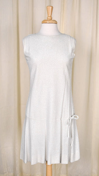 1960s Vintage Silver Drop Waist Dress Cats Like Us