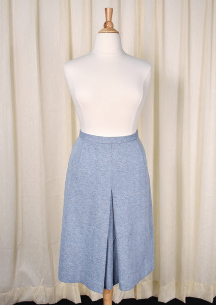 1960s Vintage Sky Blue A-line Skirt Cats Like Us
