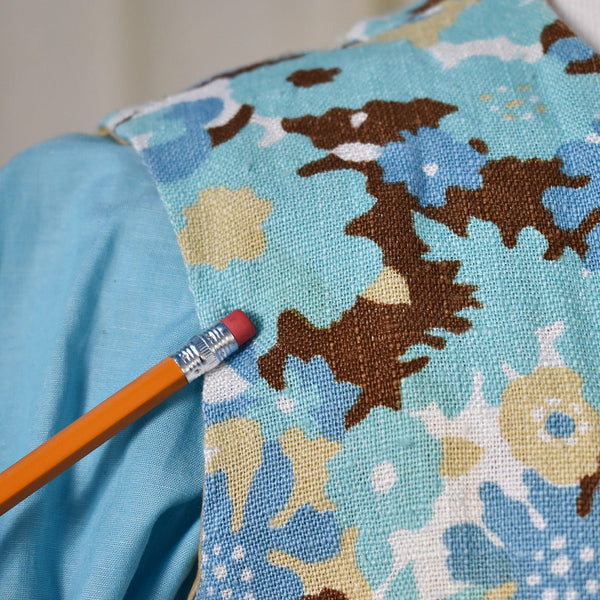 1960s Vintage Sky Blue Skirt & Vest Set Cats Like Us