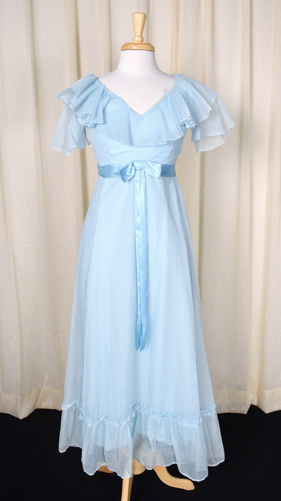 1960s Vintage Sky Blue Swiss Dot Dress Cats Like Us 1960s Vintage Sky Blue Swiss Dot Dress Cats Like Us