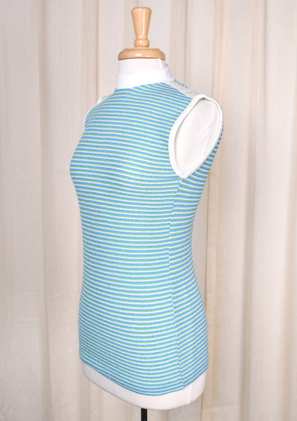 1960s Vintage Sleeveless Striped Top Cats Like Us