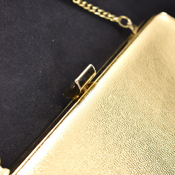 1960s Vintage Small Gold Handbag Cats Like Us