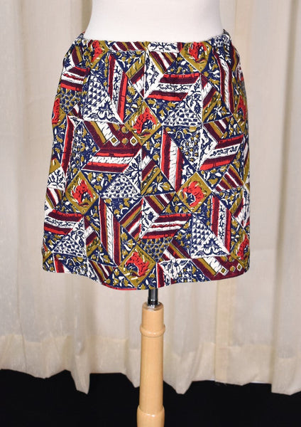 1960s Vintage Tiki Inspired Mini Skirt by Brattle Square Cats Like Us