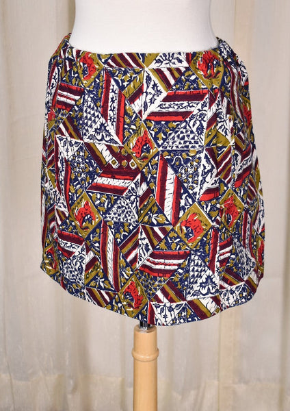 1960s Vintage Tiki Inspired Mini Skirt by Brattle Square Cats Like Us