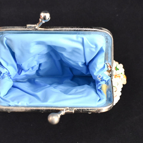 1960s Vintage White Candy Dot Coin Purse Cats Like Us