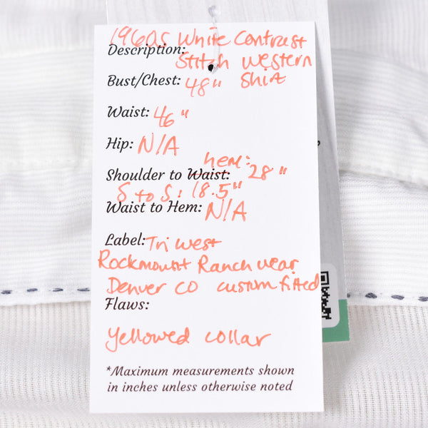 1960s Vintage White Contrast Shirt Cats Like Us