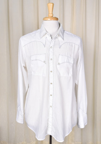 1960s Vintage White Contrast Shirt Cats Like Us