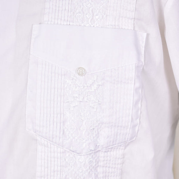 1960s Vintage White Guayabera Shirt Cats Like Us