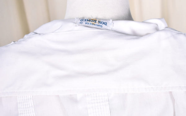 1960s Vintage White Guayabera Shirt Cats Like Us
