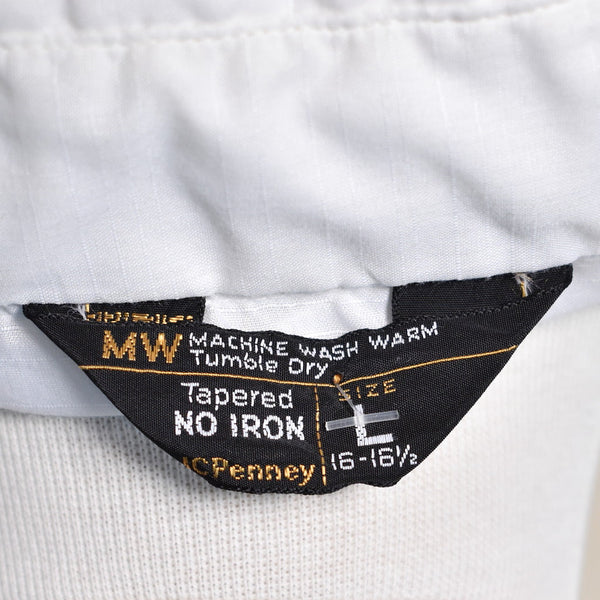 1960s Vintage White LS Textured Shirt Cats Like Us