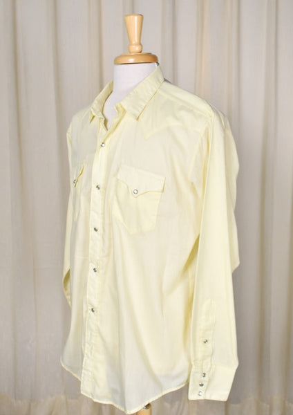 1960s Vintage Yellow Western Shirt Cats Like Us
