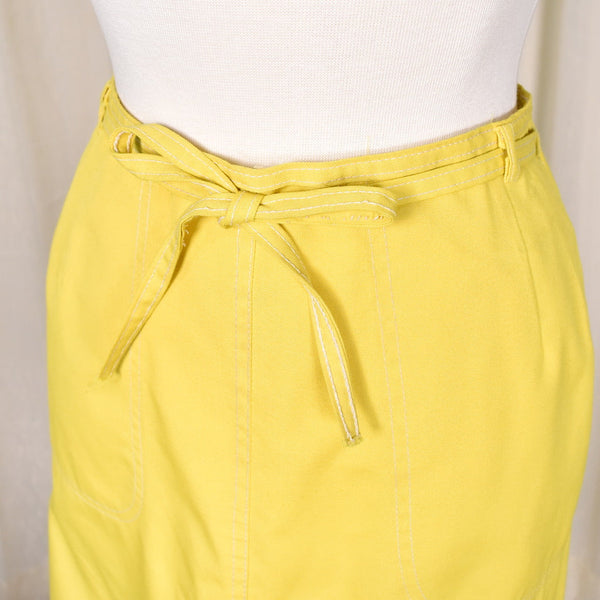 1960s Vintage Yellow Wrap Skirt Cats Like Us