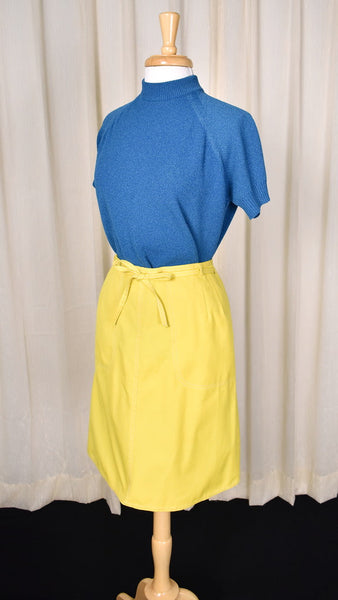 1960s Vintage Yellow Wrap Skirt Cats Like Us