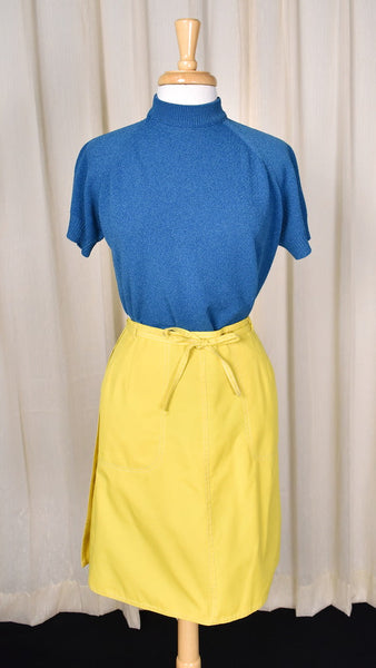 1960s Vintage Yellow Wrap Skirt Cats Like Us
