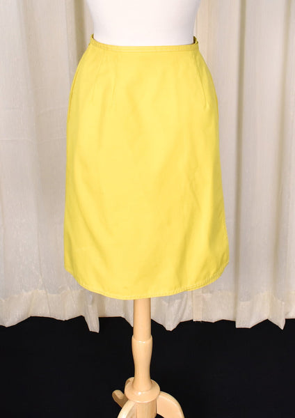 1960s Vintage Yellow Wrap Skirt Cats Like Us