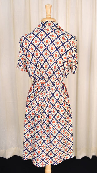 1960s Vintage Zig Zag & Dot Shirt Dress Cats Like Us