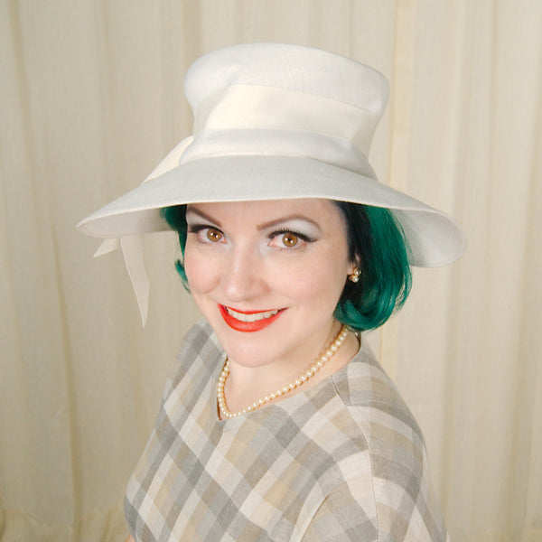 1960s White Big Brim Hat Cats Like Us