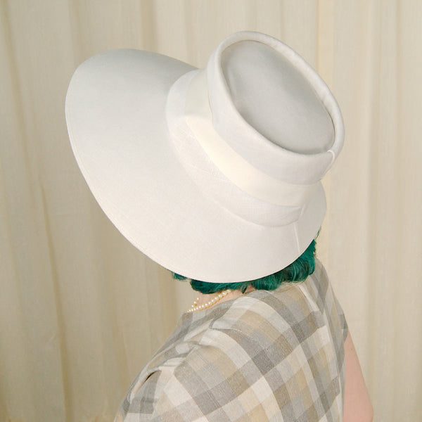 1960s White Big Brim Hat Cats Like Us