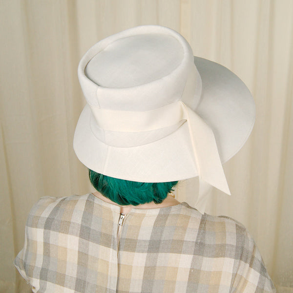 1960s White Big Brim Hat Cats Like Us