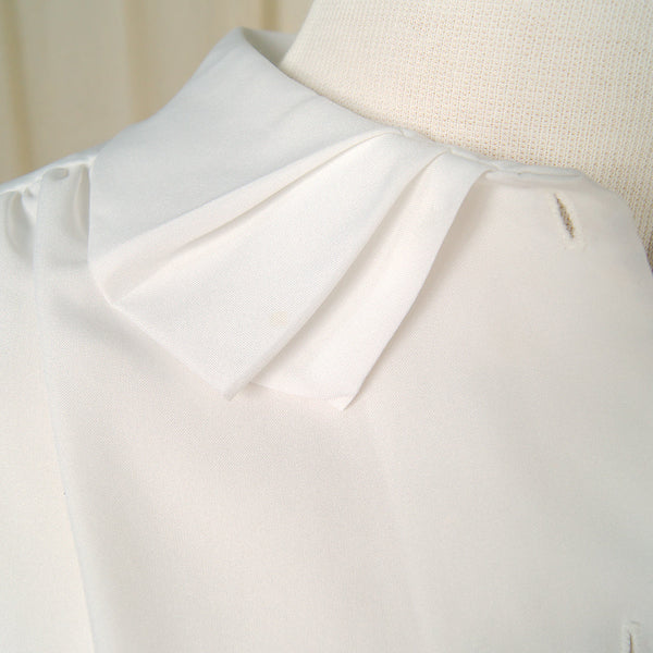 1960s White Pleat Collar Blouse Cats Like Us