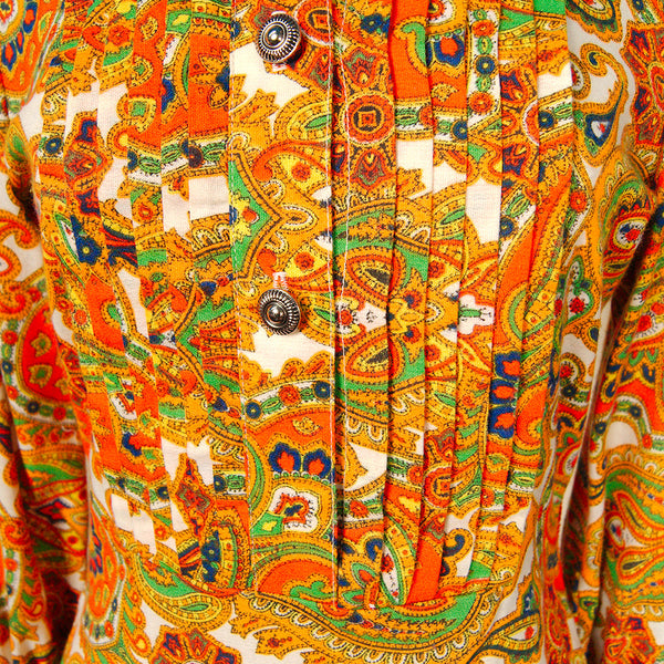 1960s Wild Paisley Maxi Dress Cats Like Us