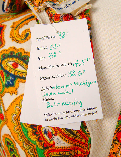 1960s Wild Paisley Maxi Dress Cats Like Us
