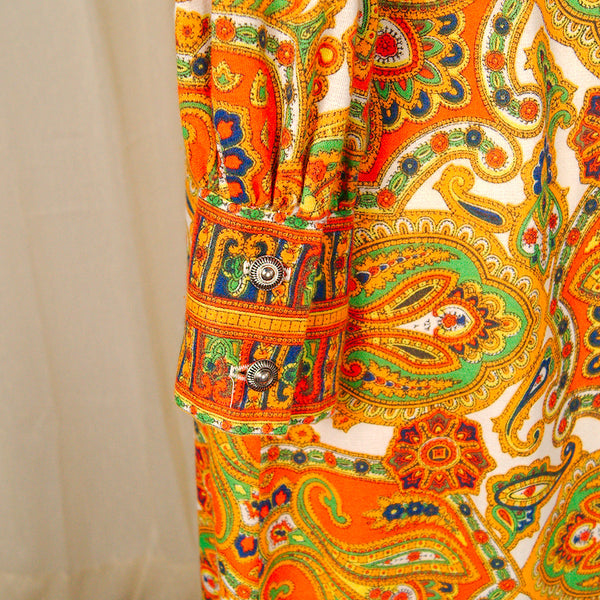 1960s Wild Paisley Maxi Dress Cats Like Us