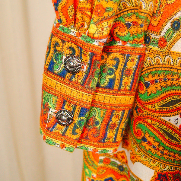 1960s Wild Paisley Maxi Dress Cats Like Us