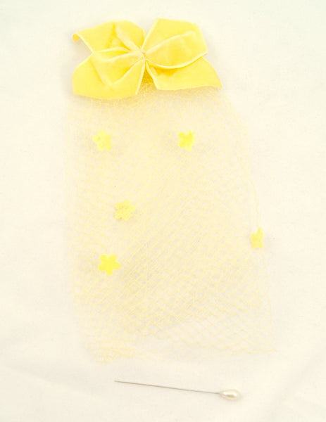 1960s Yellow Bow Veil Whimsy Cats Like Us