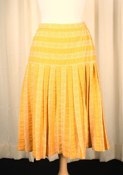 1960s Yellow Striped Vintage Skirt Set Cats Like Us