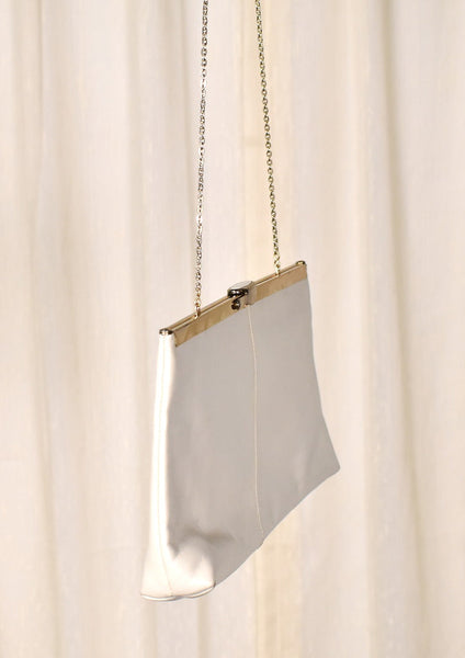 1970s Beige Leather Vintage Clutch Bag Cats Like Us