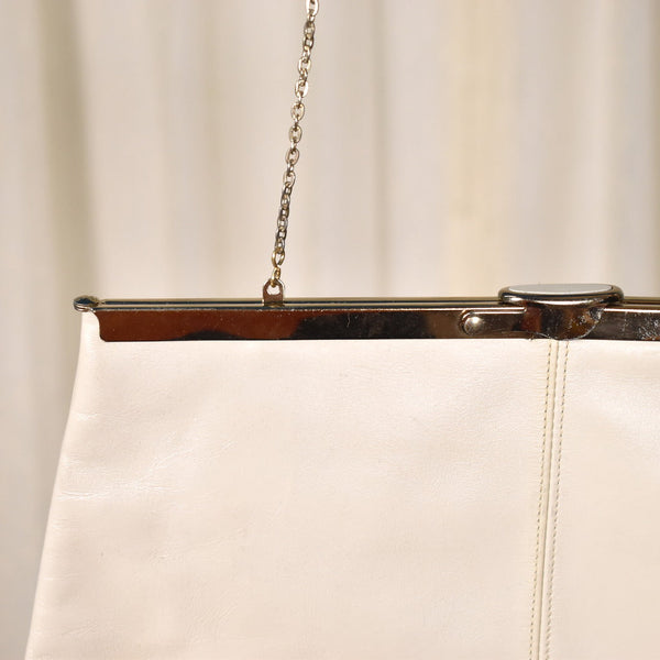 1970s Beige Leather Vintage Clutch Bag Cats Like Us