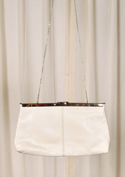 1970s Beige Leather Vintage Clutch Bag Cats Like Us