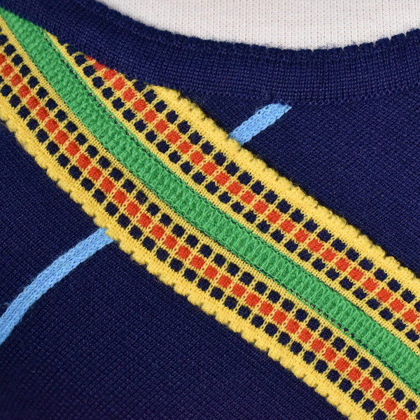 1970s Blue Knit Vintage Maxi Dress Cats Like Us