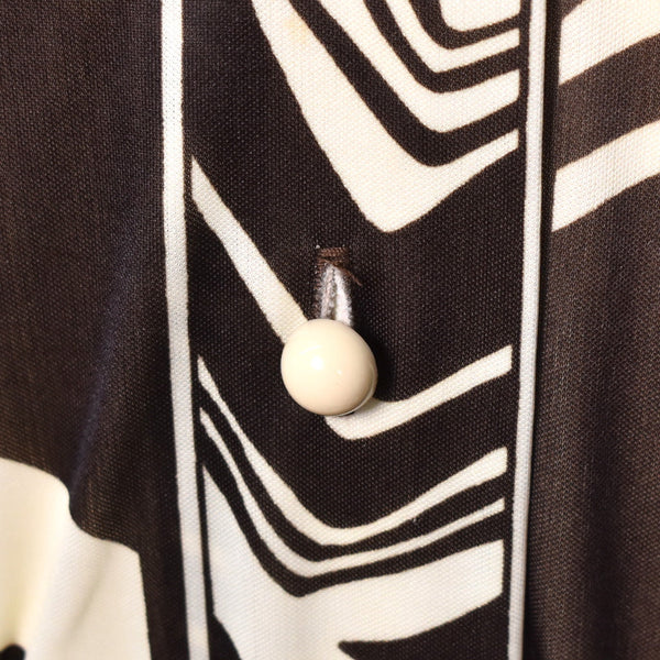 1970s Brown Swirl Shirt Dress Cats Like Us